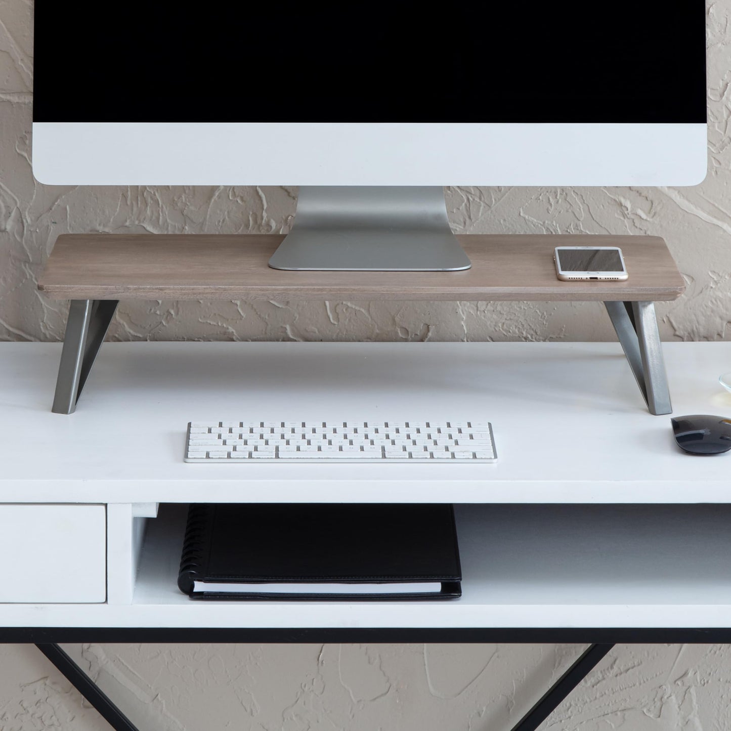 Anji Mountain Monitor Stand - Desktop Organizer & Laptop Riser, Ergonomic Monitor Riser, Space-Saving Monitor Stand for Desk, Durable Construction