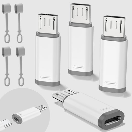 4-piece USB C to Micro adapter, supporting 18W fast charging and data transfer. The Micro to USB C adapter is suitable for Micro interface devices…