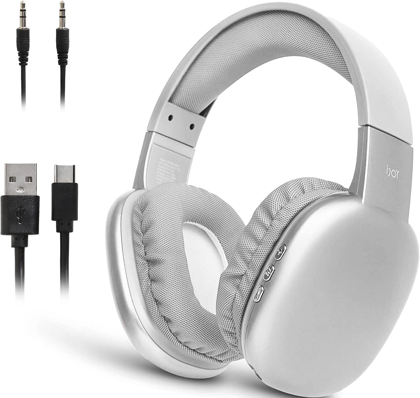 iJoy Ultra Wireless Over-Ear Bluetooth Headphones with Mic, Up to 10 Hours Playtime, Bluetooth Headset 33Ft Range with Backup AUX Cable & SD Slot…