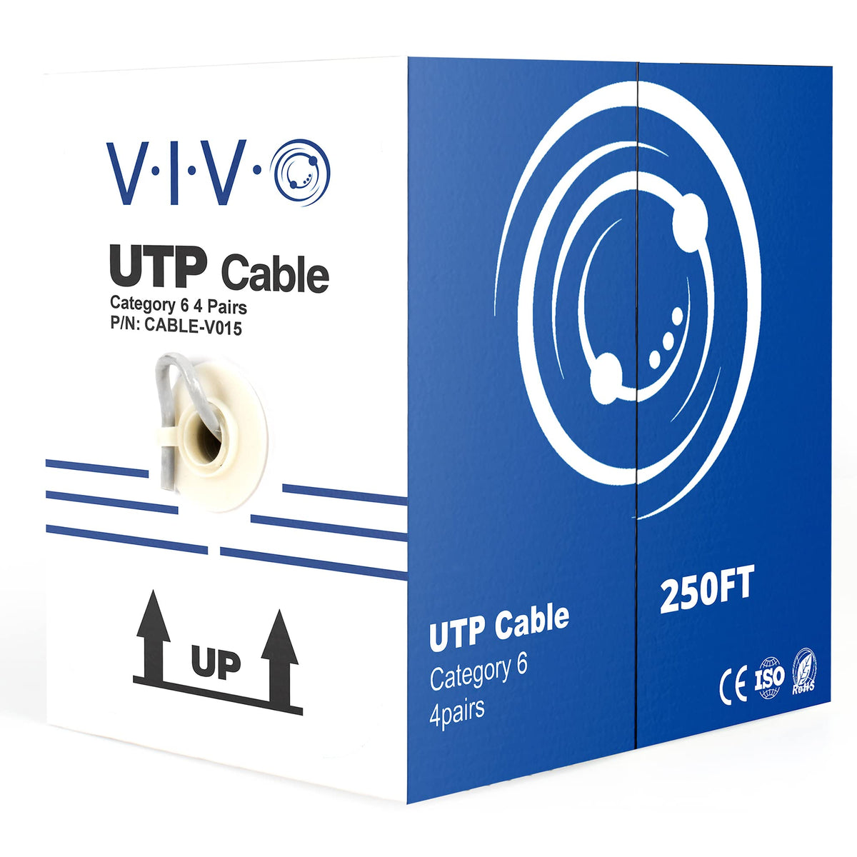 VIVO Gray 250ft Bulk Cat6 Wire, CABLE-V015