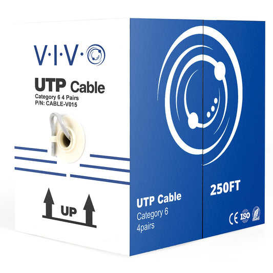 VIVO Gray 250ft Bulk Cat6 Wire, CABLE-V015