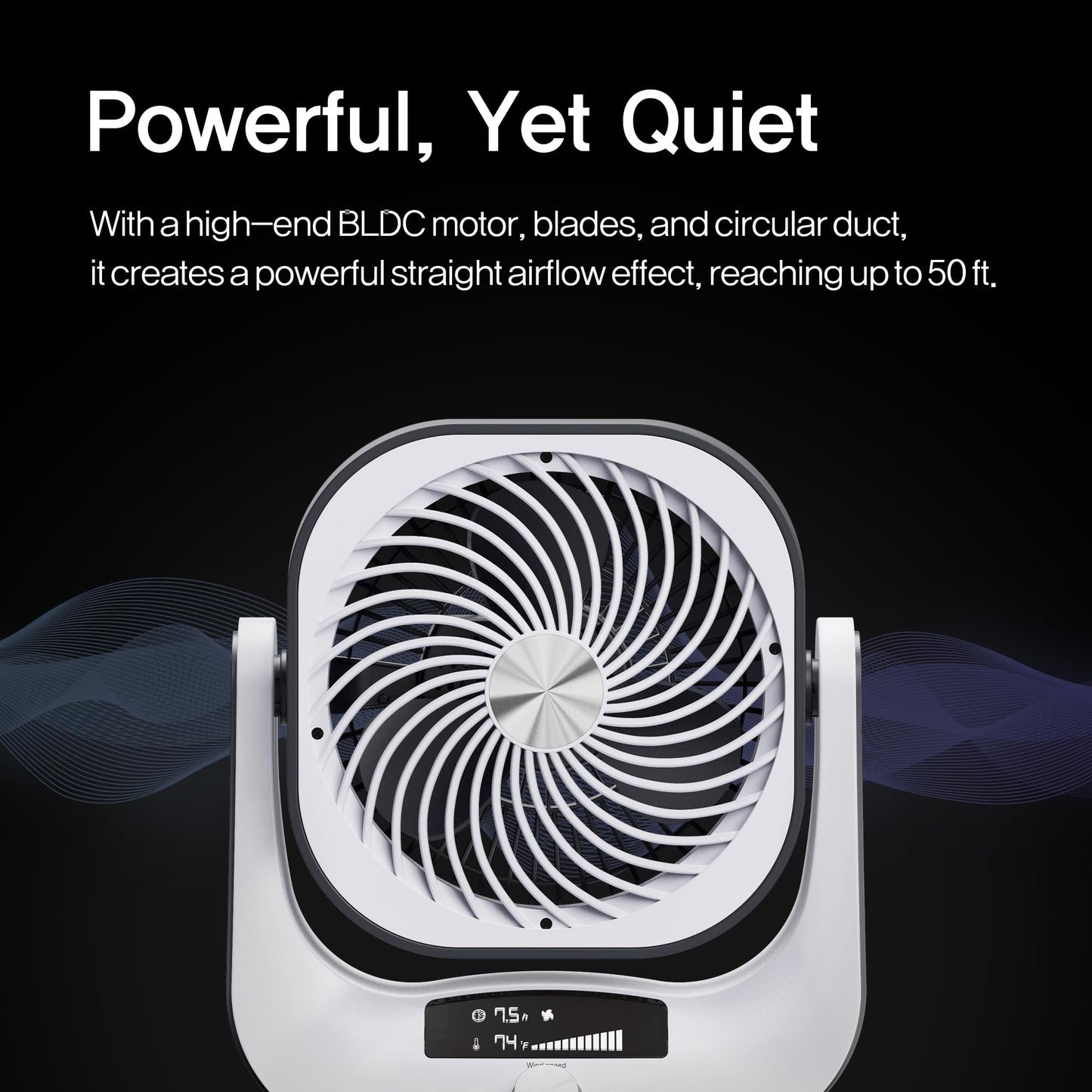 Soleus Air Circulator Fan with 12 Fan Speeds, Automatic 2-Way Oscillating, Digital Display, 7.5 Hour Auto Timer,Quiet, with Remote Control, Outdoor