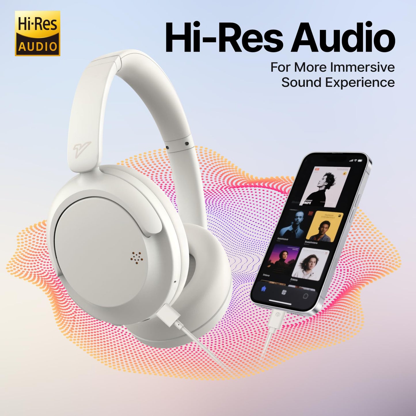 VOKALEN Hyper GO Wireless Over-Ear Noise Cancelling Headphones with Mic, 60H Playtime, Bluetooth Headphones, Hi-Res Audio, DEEP360 Spatial Audio…