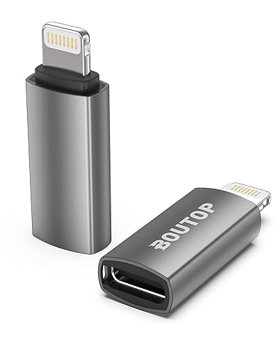 BOUTOP [MFi Certified] 27W USB C to Lightning Adapter Support PD Fast Charging,Not for Audio Headphones Compatible with iPhone 14/13/12/11 iPad iPod…