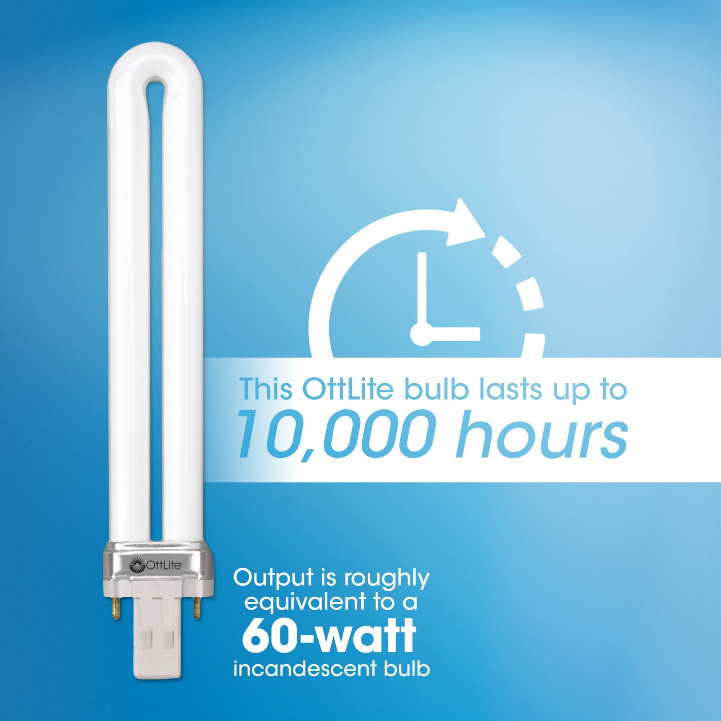 OttLite 13W Replacement Tube Light Bulb with Magnetic Ballast Bulb - Compact Fluorescent Light Replacement for Lamps Purchased Before 2008, Natural