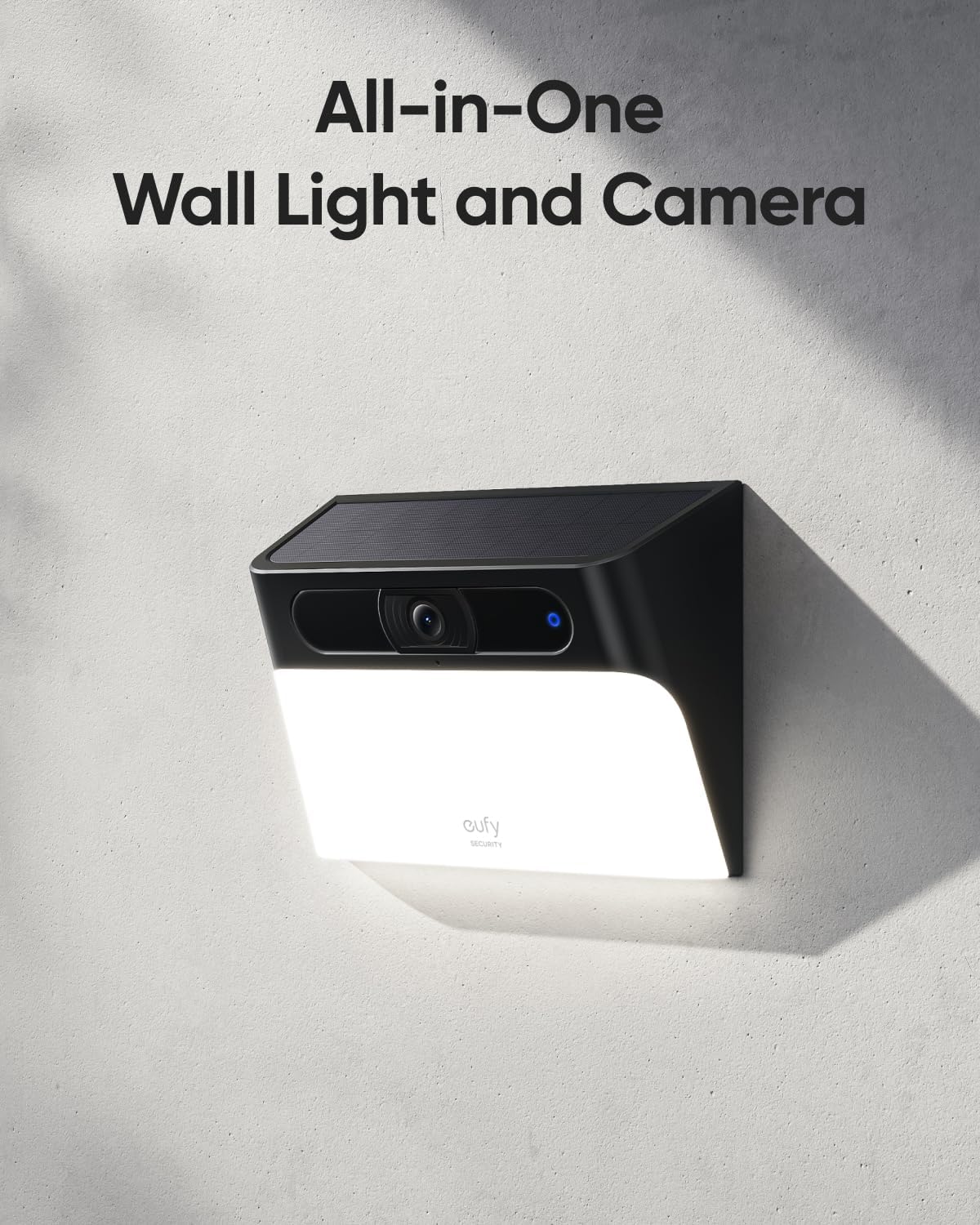 eufy Security Solar Wall Light Cam S120,Solar Security Camera,Wireless Outdoor Camera, Forever Power,Motion Activated Light,AI Detection,IP65