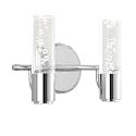JONATHAN Y 10.75" Chrome Modern Integrated LED Vanity Light Wall Sconce for Bathroom, Clear Bubble Acrylic Shade Minimalist Art Deco Light