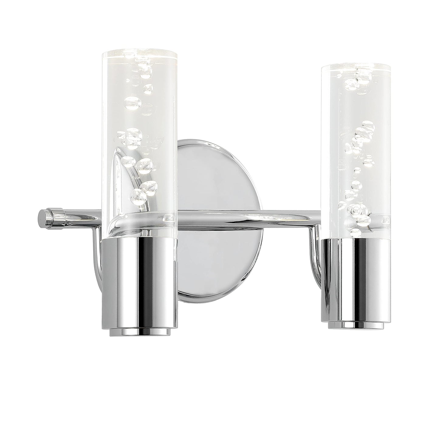 JONATHAN Y 10.75" Chrome Modern Integrated LED Vanity Light Wall Sconce for Bathroom, Clear Bubble Acrylic Shade Minimalist Art Deco Light