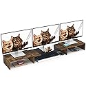 WESTREE Triple Dual Monitor Stand Riser, Extra Long Monitor Stand for 1~2~3 Monitors, Monitor Stand with Length and Angle Adjustable, 3 Shelf Desktop
