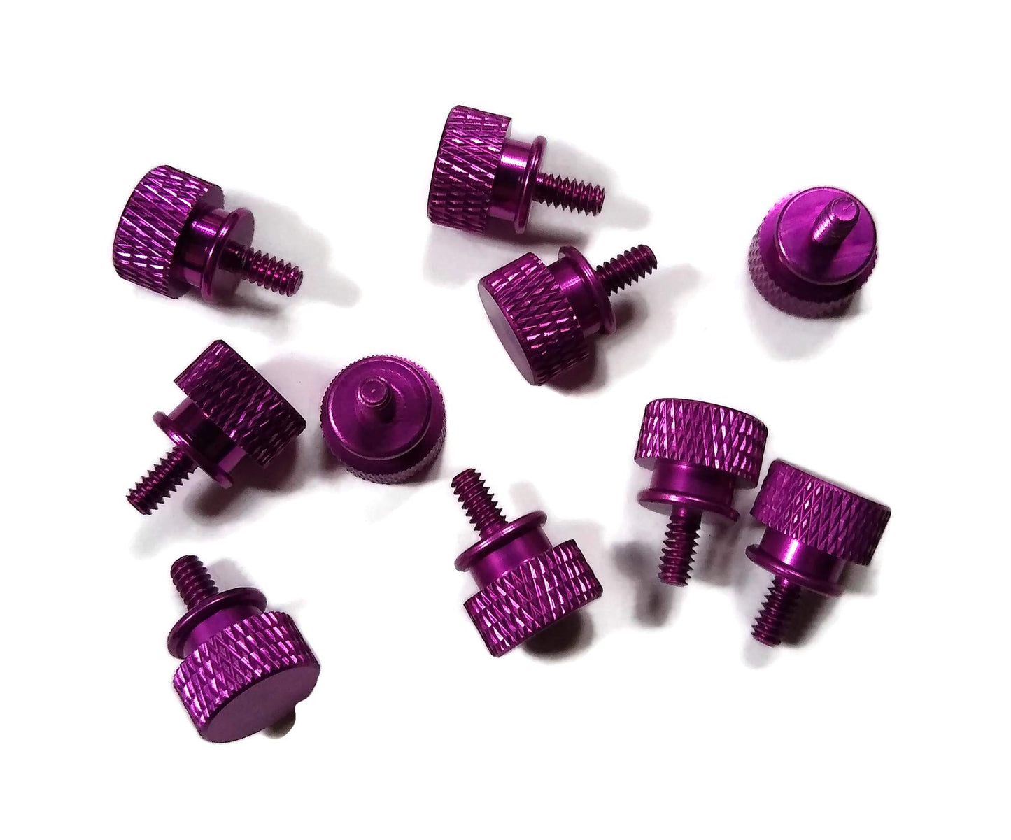 Primeonly27 10x Anodized Aluminum Computer Case Thumbscrews 6-32 Thread Computer Cover Power Supply PCI Slots Hard Drives DIY Purple