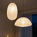 METHEDEECO Set of 2 Rice Paper Pendant Light Shades, Large Japanese Minimalist Hanging Lamp Shades for Dining Room Bedroom Living Room, Decorative