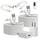 Qnanw 2-Pack Power Adapter Charger Cable Compatible with Ring Stick Up Cam Battery/Plug-in 3rd Gen/2nd Gen & Ring Pan Tilt Stick Up Camera