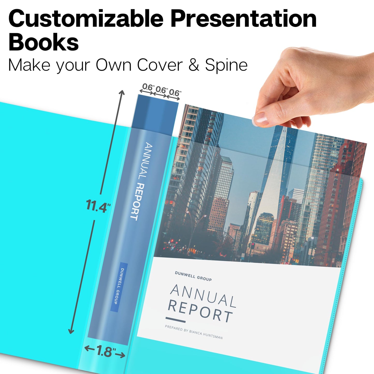 Dunwell Binder with Plastic Sleeves 24-Pocket (4 Pack, Aqua) - Presentation Book, 8.5 x 11 Portfolio Folder with Clear Sheet Protectors, Displays 48