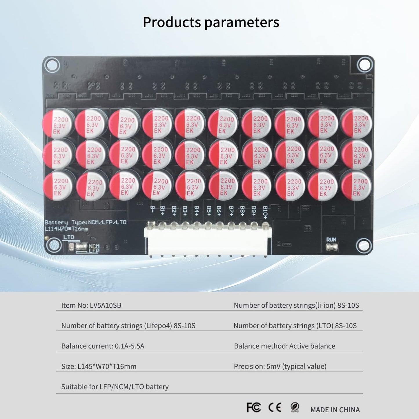 LVNOON 5.5A 5S to 21S 5S 6S 7S 8S 9S 10S 12S 14S 16S 17S 21S Smart Active Balancer Active Equalizer Balancer for li-ion NCM Lifepo4 LFP LTO Battery…