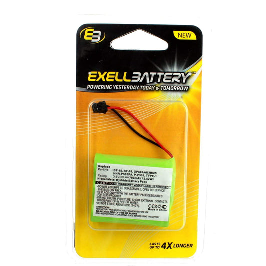Exell Cordless Phone Battery Replaces P-P501, KX-A36, Type 1, P-P504, P-P508, P-P510, Type 21, HHR-P505, KX-TCA14, RCT-3A-C1