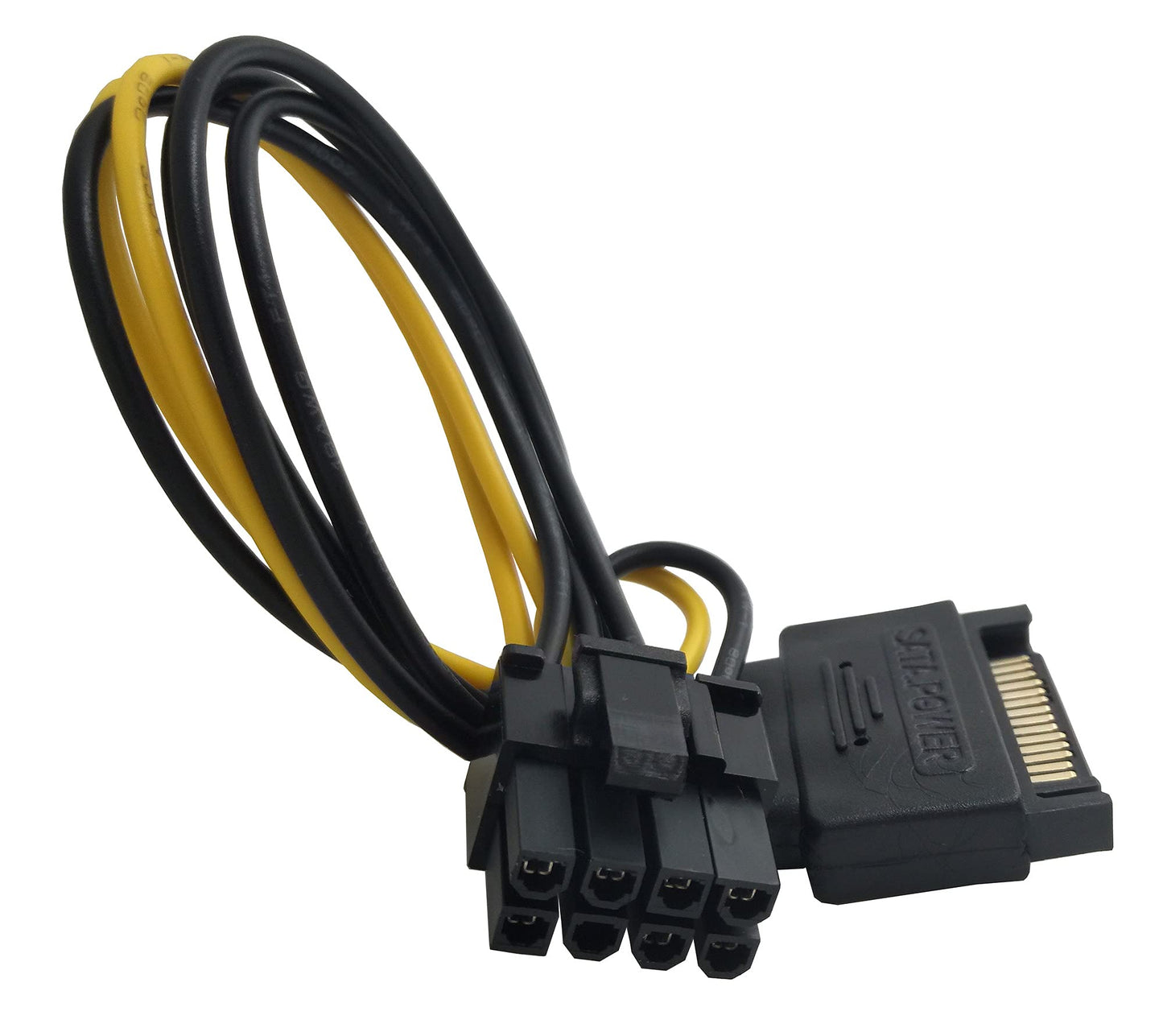 Traovien PCI Express Power Cable,15 Pin SATA Male to 8 Pin (6+2 Pin) PCI Express Female Video Card Power Adapter Cable(15CM/6inch 2Pcs)