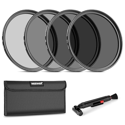 Neewer 72mm ND Filter Kit: ND2 ND4 ND8 ND16, Lens Cleaning Pen, Neutral Density Filter Pouch and Accessories Kit Compatible with DSLR Cameras