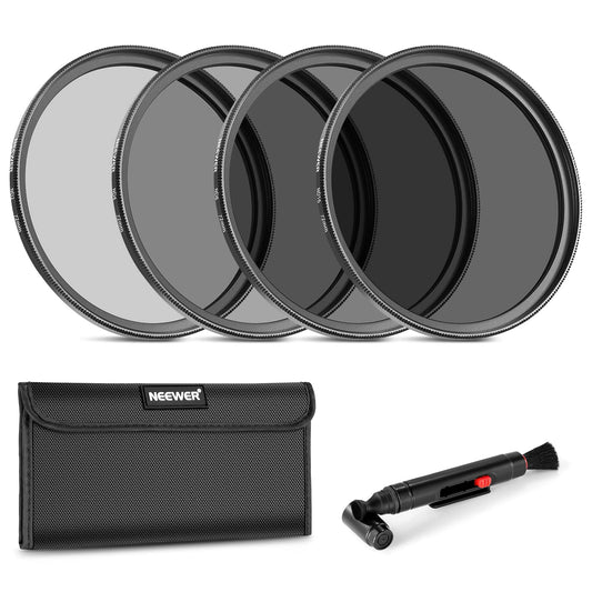 Neewer 72mm ND Filter Kit: ND2 ND4 ND8 ND16, Lens Cleaning Pen, Neutral Density Filter Pouch and Accessories Kit Compatible with DSLR Cameras