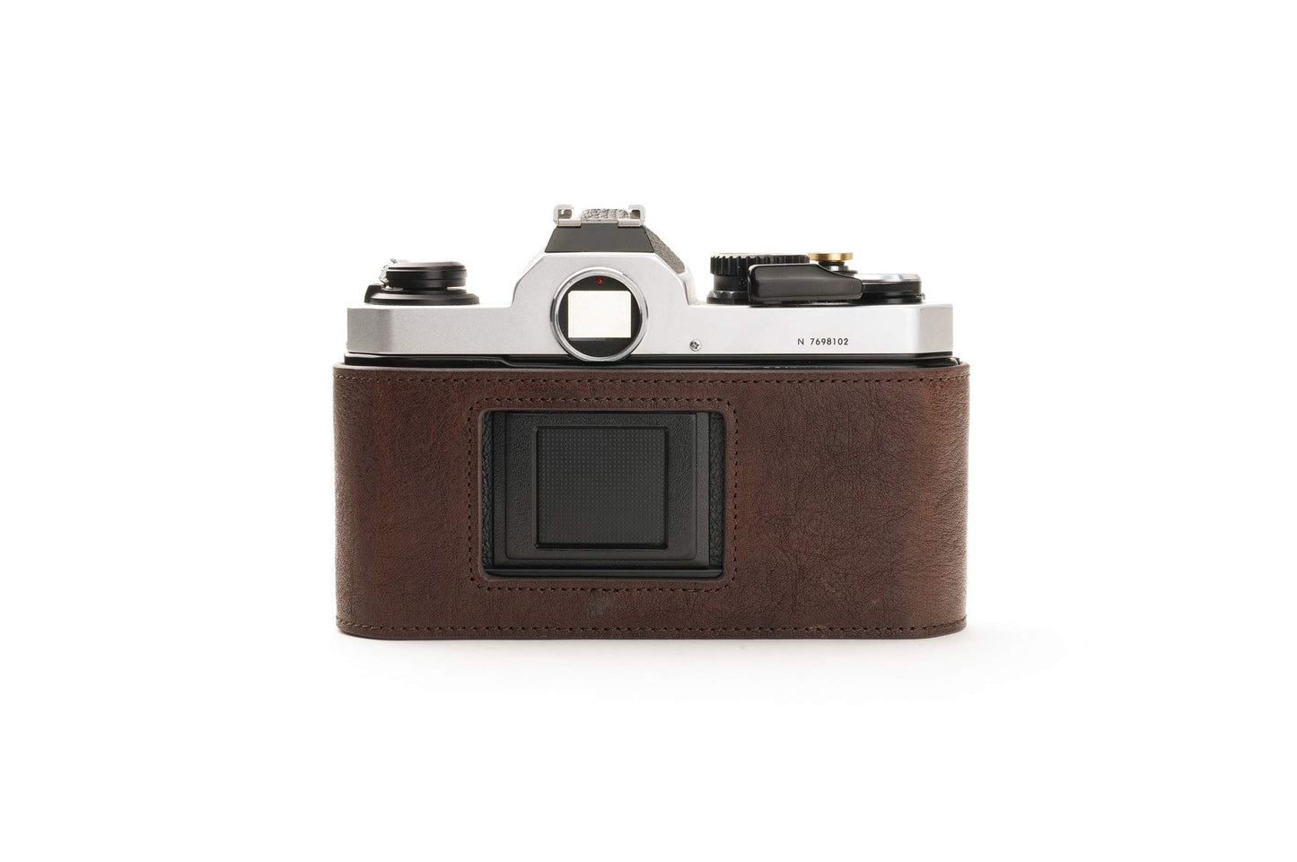 Nikon FM2 Case, BolinUS Handmade Genuine Real Leather Half Camera Case Bag Cover for Nikon FM2 FM FE FM2n FE2 With Hand Strap (Coffee)