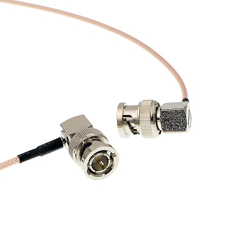 Uonecn RG179 HD-SDI Cable Right Angle BNC Male to Male 75ohm MegaFlex for Blackmagic HyperDeck Shuttle and BMCC BMPC Hyperdeck Cameras 24''