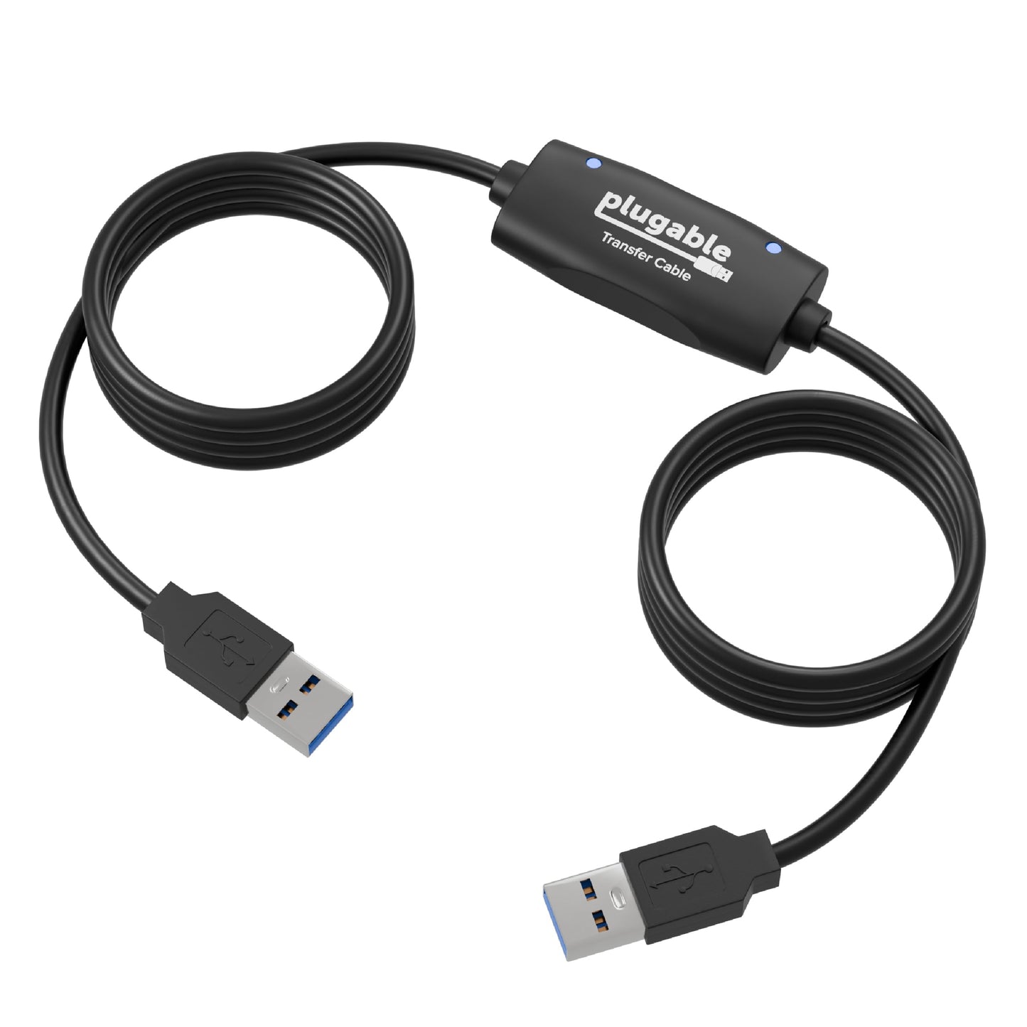 Plugable USB Transfer Cable, Unlimited Use, Transfer Data Between 2 Windows PC's, Compatible with Windows 11, 10, 7, XP, Bravura Easy Computer Sync