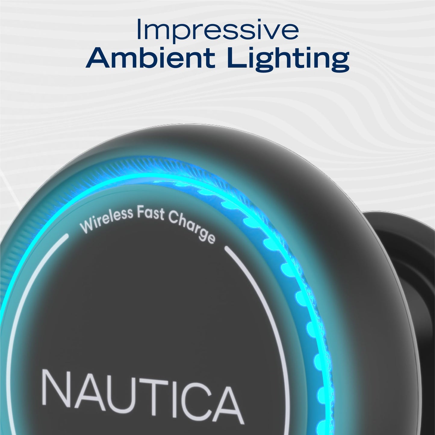 Nautica Turan QMAG Air - Wireless Magnetic Car Charger 15W with Cooling Fan and Ambient Light, Includes 4ft USB C Cable, Universal Phone Mount