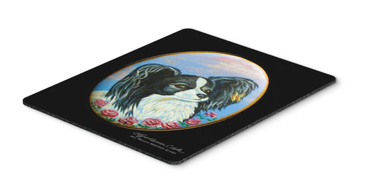 Caroline's Treasures 7247MP Black and White Papillon Mouse Pad, Hot Pad or Trivet for Home Office Gaming Working Computers Laptop Mouse Mat,Washable