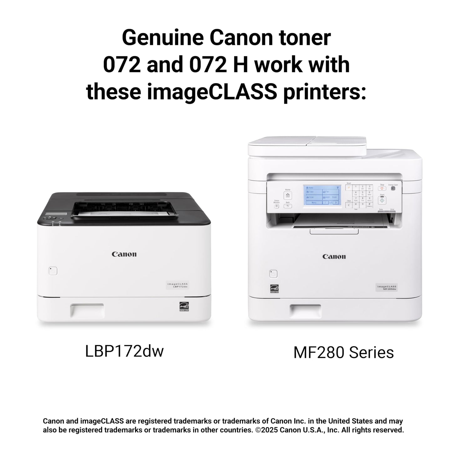Canon Genuine 072 Black Toner Cartridge Compatible with MF280 Series and LBP172dw