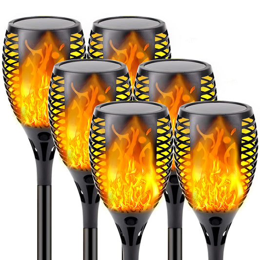 Upgraded Solar Lights Outdoor, 6 Pack Flickering Flame Solar Torch Lights with Super Larger Size for Outdoor Decor, Solar Garden Lights Waterproof