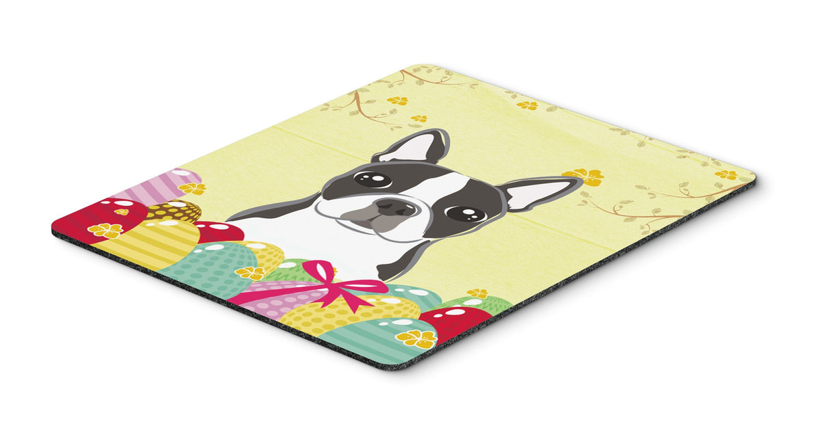 Caroline's Treasures BB1885MP Boston Terrier Easter Egg Hunt Mouse Pad, Hot Pad or Trivet for Home Office Gaming Working Computers Laptop Mouse