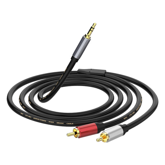 3.5mm to RCA Cable 3.3FT, 3.5mm to 2-Male RCA Auxiliary Stereo Audio Y Splitter Gold-Plated for Smartphones, MP3, Tablets, Speakers, Home Theater