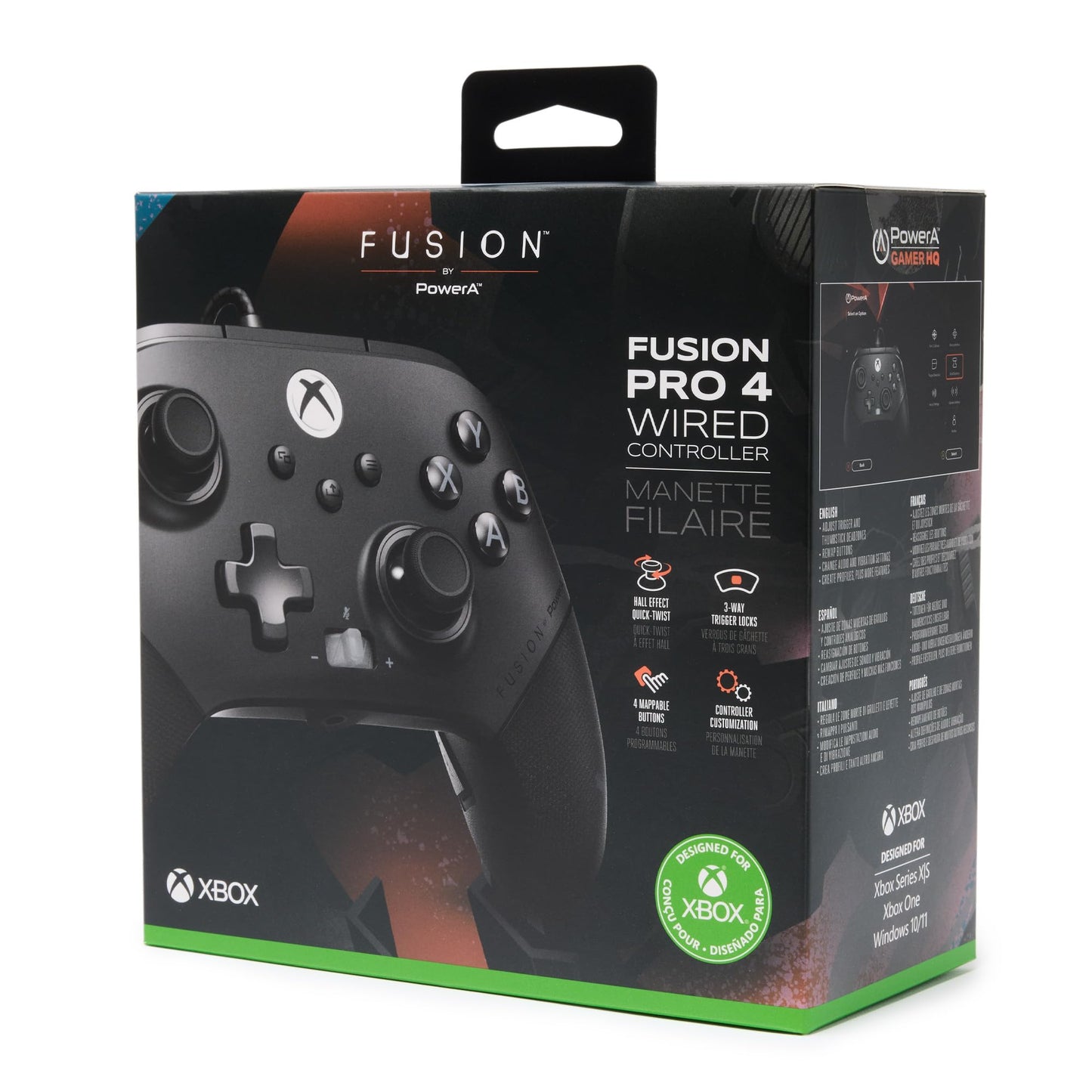 PowerA FUSION Pro 4 Wired Controller for Xbox Series X|S, adjustable height thumbsticks, hall effect thumbsticks, mappable buttons, officially
