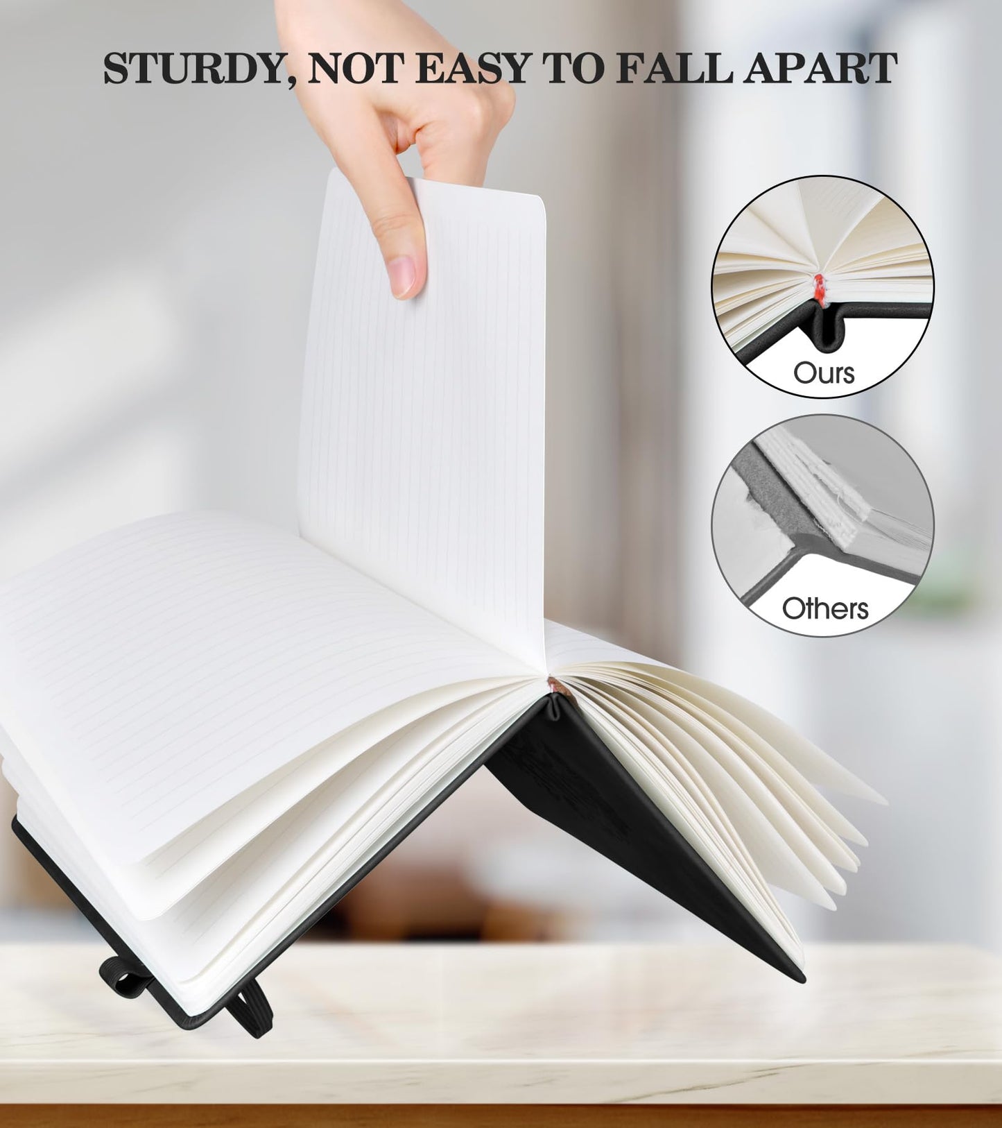 Dotted Journal Notebook for Women Men, A5 Hardcover Dot Grid Notebook Journal for Writing with 256 Pages Thick Dotted Paper, , Leather Journal Dot