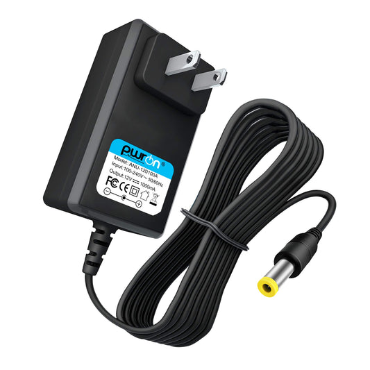 PwrON 6.6 FT Long 12V AC Adapter for Sony TMR-RF985R MDR-RF985R TMRRF985R MDRRF985R Wireless Headphone RF Stereo Transmitter Power Supply Cord