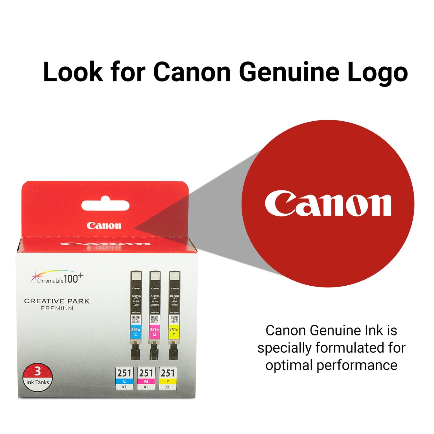 Canon CLI-251XL Genuine Three Color Multi Pack, Compatible with MG6320, iP7220, MG5420, MX922, MX722, MG7120, MG6420, MG5520, iX6820, iP8720, MG7520