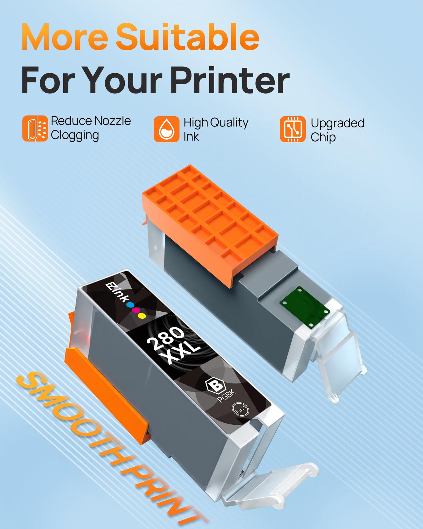 E-Z Ink Compatible Ink Cartridge Replacement for Canon PGI280XXL PGI-280XXL to use with TR8620a TR8620 TS702a TS9520 TS9521C TR8520 TS6220 TS6320
