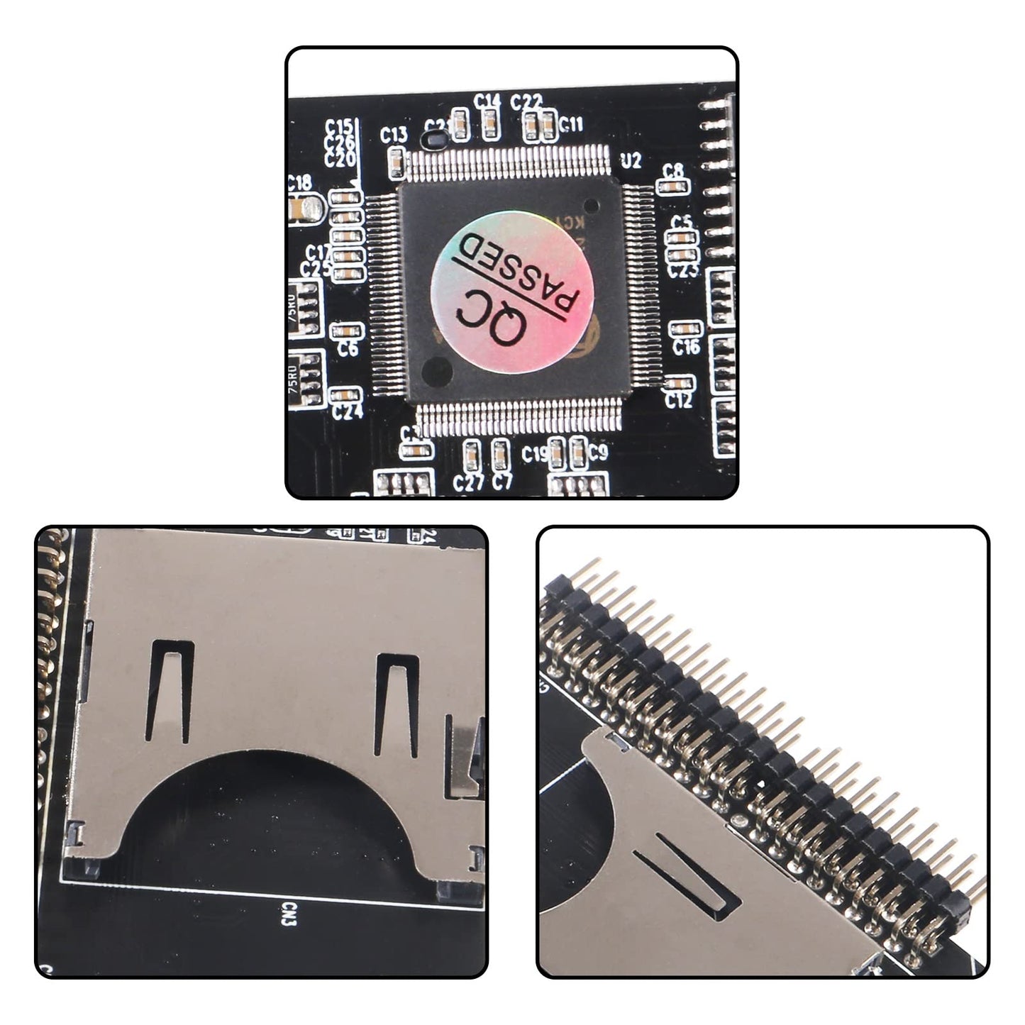 AITIAO 2Pcs SD Card to 2.5 Inch IDE Adapter, Memory Card Converter, TF to IDE 44Pin Male Adapter, Laptop HDD for DOS/Linux/Windows 98SE, Me, 2000, XP