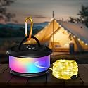 Bylitodt Camping String Lights, Retractable 32.8ft RGB Flash Lamp, Rechargeable Fairy LED Rope Lights Outdoor Waterproof, Portable Hanging Lantern