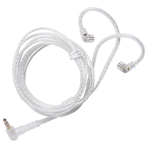 erjigo KZ ZSN in-Ear Headphones Cable, Silver Plated Earphone/Earbuds Detachable Replacement Cord with 0.75mm Pins (Without Microphone)