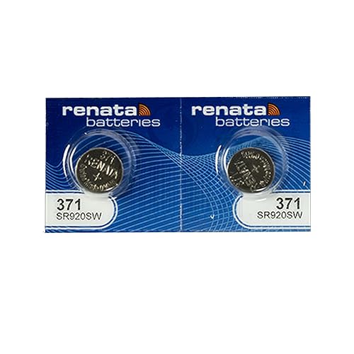 Renata 371 SR920SW Batteries - 1.55V Silver Oxide 371 Watch Battery (2 Count)