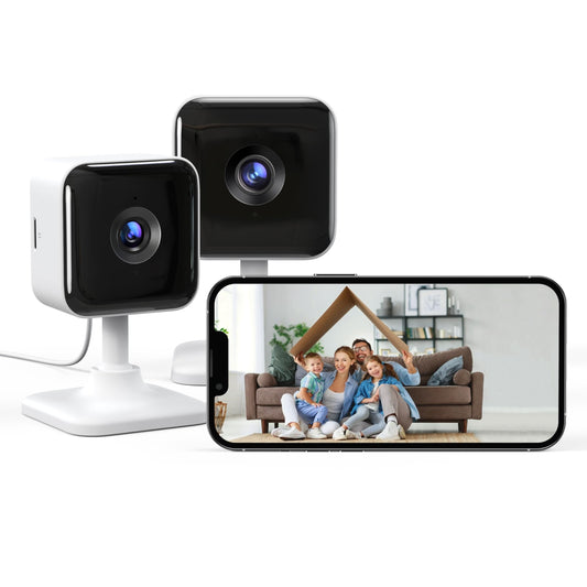 GNCC 2K Indoor Security Camera, 2 Packs Cameras for Home Security Wi-Fi Cameras, Motion/Sound Detection, Night Vision, 2-Way Audio, Real-Time Alert