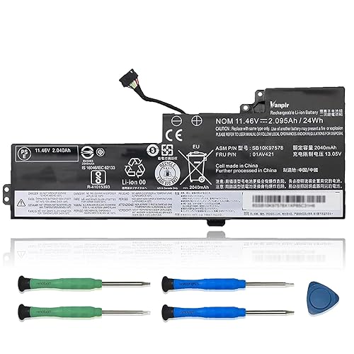 VANPIR 01AV421 T470 T480 Laptop Battery Replacement for Lenovo ThinkPad A475 A485 TP25 Series Notebook SB10K97578 01AV419 01AV420 01AV489 SB10K97576