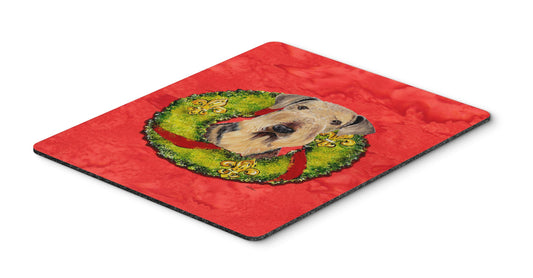 Caroline's Treasures SC9103MP Airedale Christmas Wreath Mouse Pad, Hot Pad or Trivet for Home Office Gaming Working Computers Laptop Mouse
