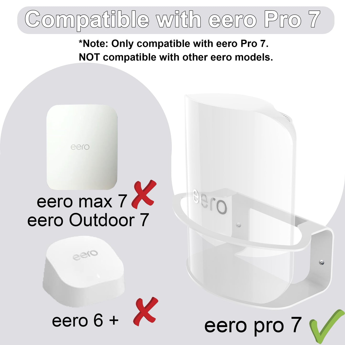 eero Pro 7 Wall Mount, Metal Wall Mount for eero Pro 7 with Secure Cable Management, Includes Screws & Screwdriver for Easy Installation, Compatible