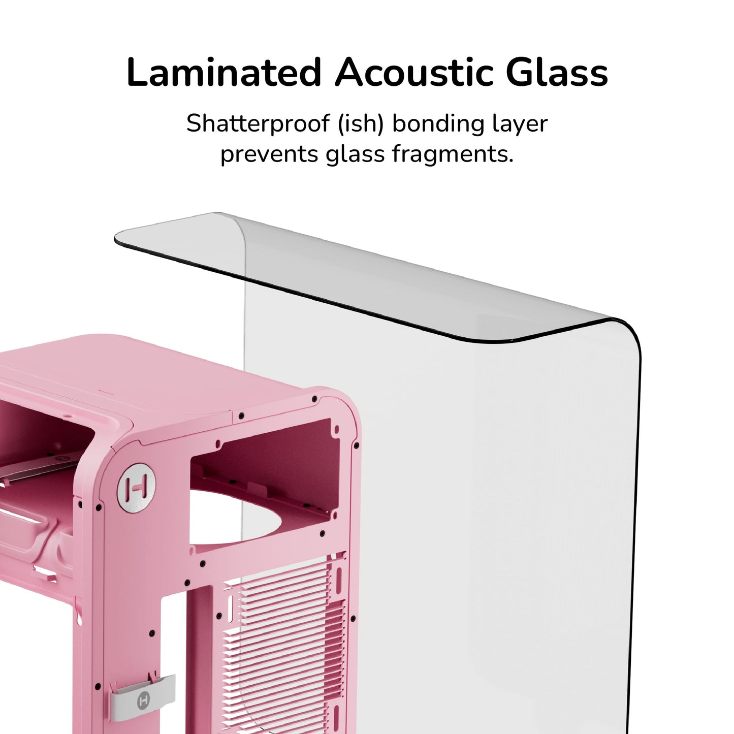 HYTE X50 - Modern Performance ATX Mid-Tower Gaming PC Case - Optimized High Airflow Chassis - Thick, Curved, Laminated Acoustic Glass - Micro Mesh