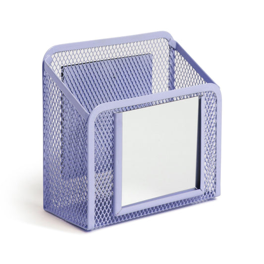 U Brands Lavender Purple Magnetic Locker Cup with Mirror, Locker Mirror with Pencil Holder, Magnetic Organizer for School Lockers, 5" x 2.4" x 4.75"