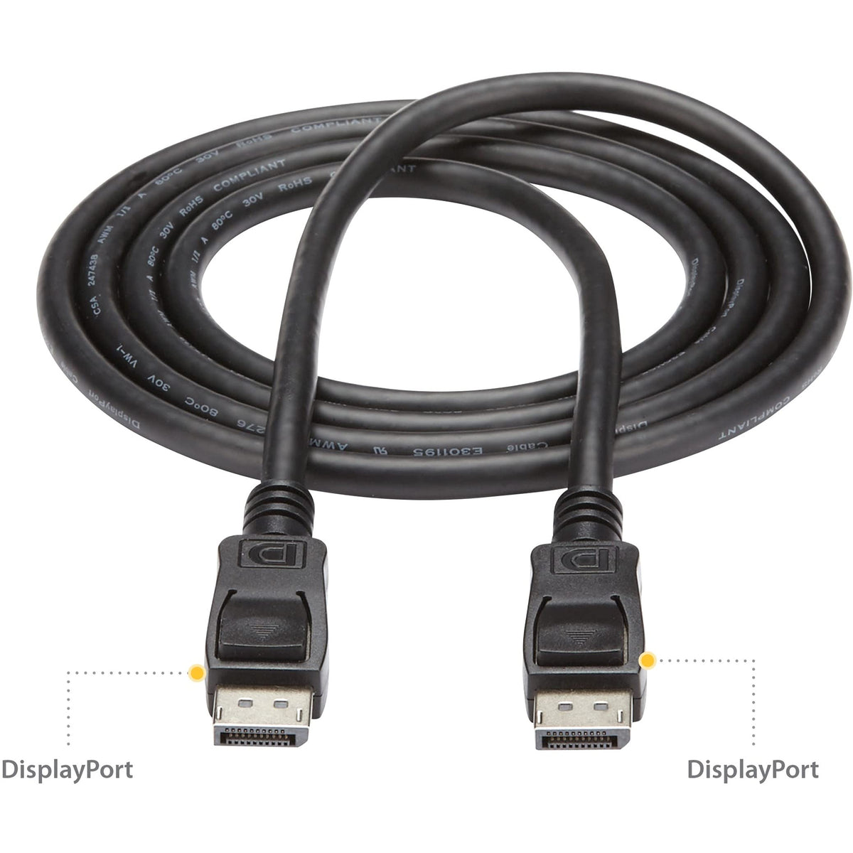 StarTech 6ft DisplayPort 1.2 Cable, 4K 60Hz, VESA Certified (DISPLPORT6L)