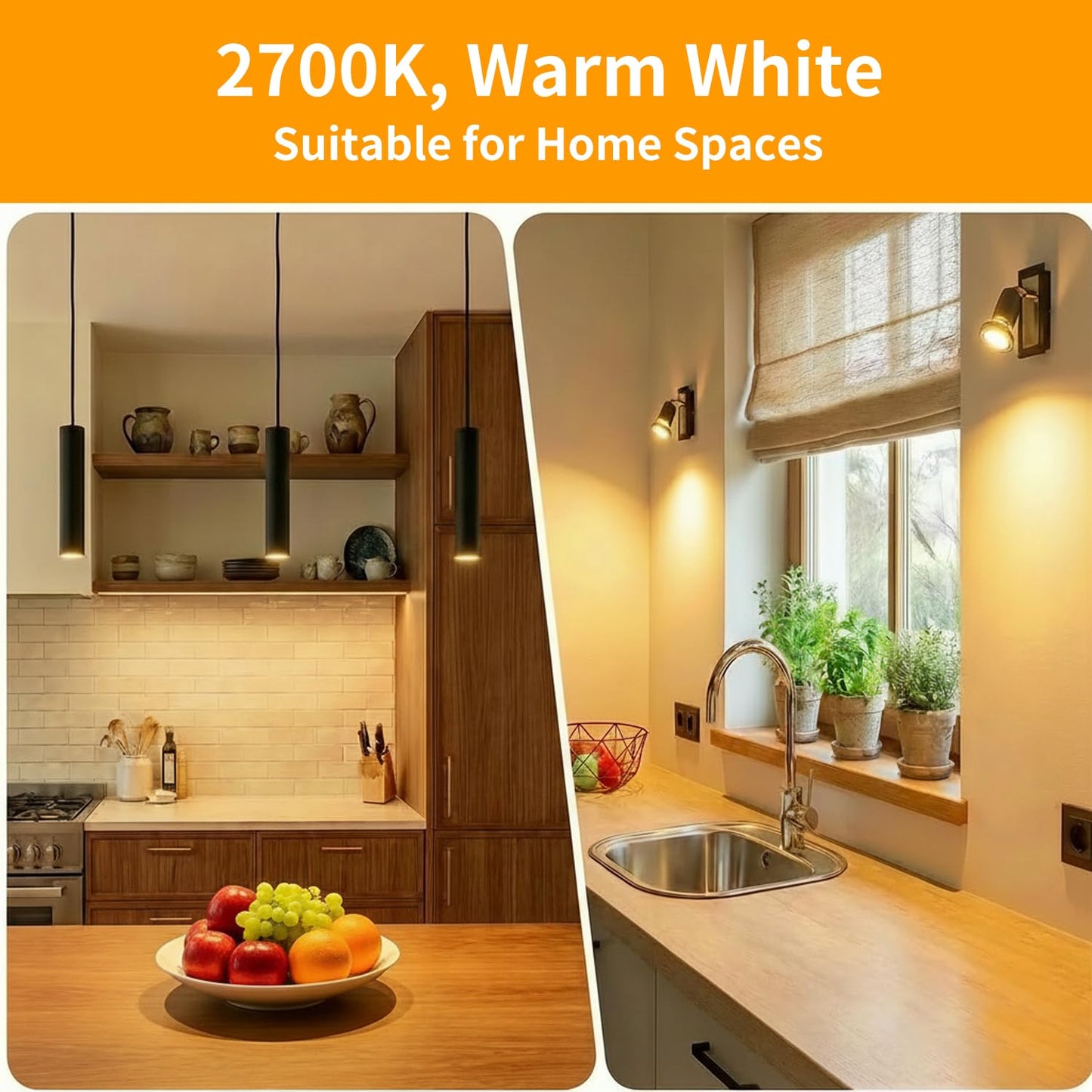 Syeincroe GU10 50W Halogen Bulbs 6-Pack, Dimmable 120V, High CRI 100, 2700K Warm White for Track, Recessed & Accent Lighting
