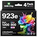 923 923e Ink Cartridges with chip 4-Pack High Yield Replacement for HP 923 923e 923XL Ink Compatible for HP OfficeJet Pro 8135e 8138e 8139e 8122e 8120