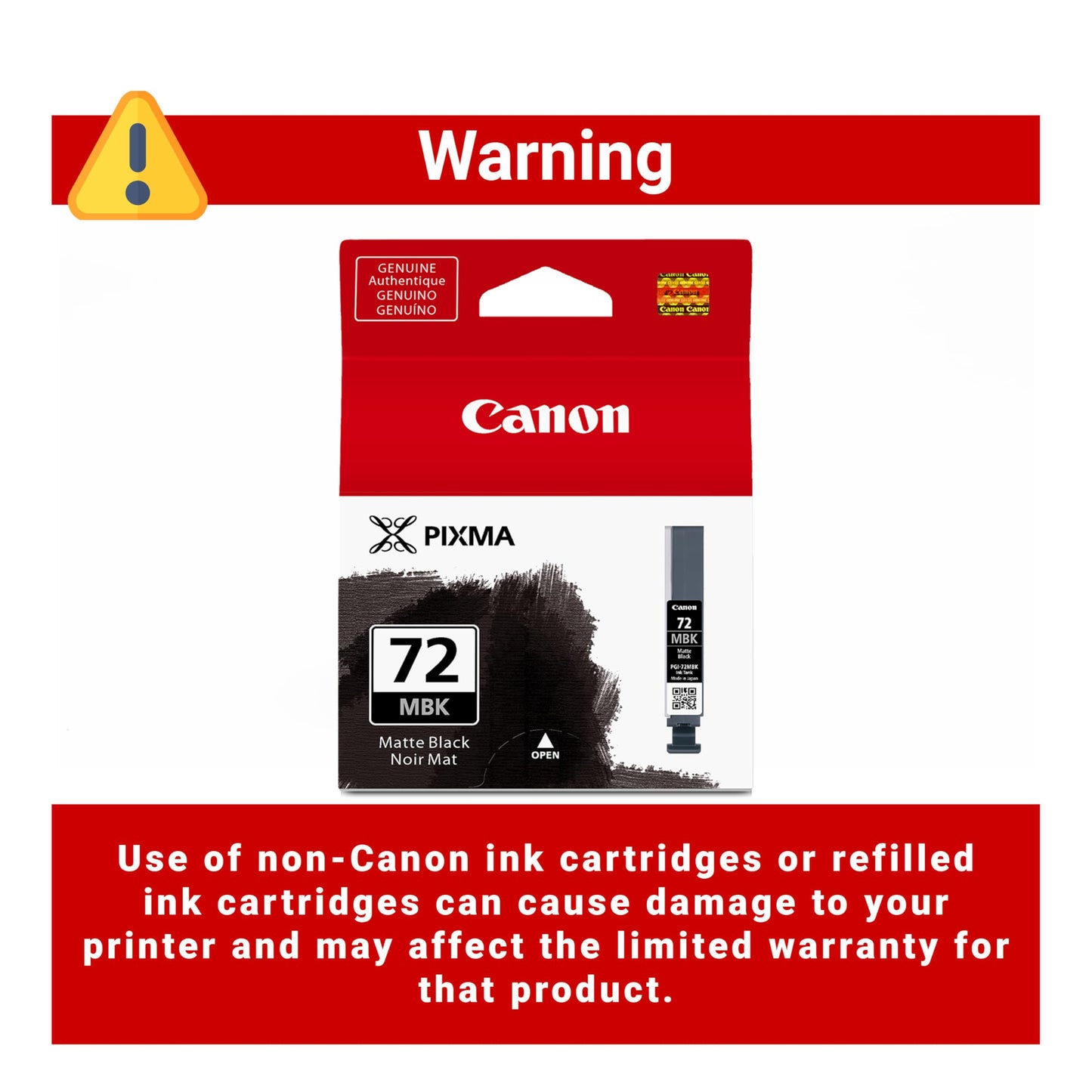 Canon PGI-72 Genuine Matte Black Ink Tank, Compatible with PIXMA PRO-10 Printers